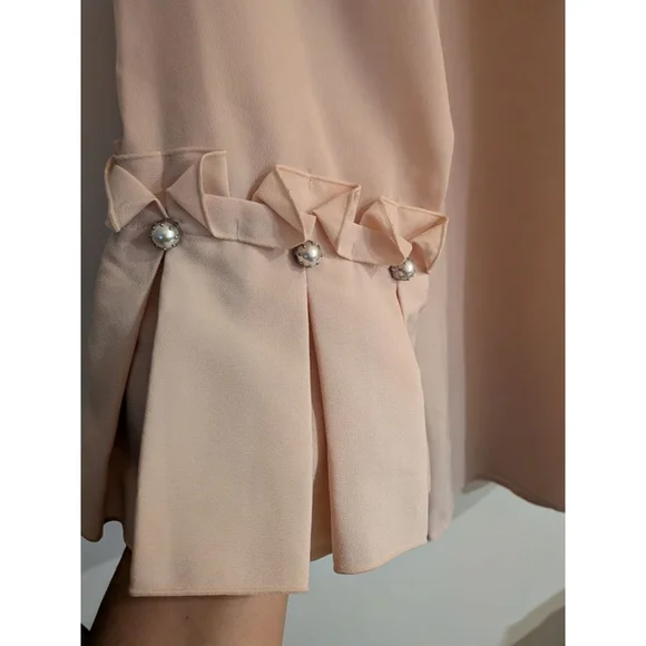 Women's KARL LAGERFELD PARIS Pink Blouse with Ruffle Sleeves M - Picture 4 of 5